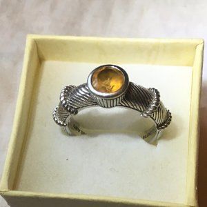 Judith Ripka Citrine sterling siver ring